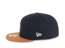 Load image into Gallery viewer, San Diego Padres New Era MLB 59FIFTY 5950 Fitted Cap Hat Navy Blue Crown Orange Visor White/Orange Logo 10 Years Petcopark Side Patch
