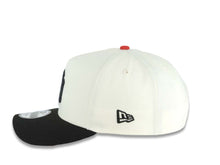 Load image into Gallery viewer, New York Yankees New Era MLB 9FORTY 940 Adjustable A-Frame Cap Hat Cream Crown Black Visor Black Logo 1998 World Series Side Patch Red UV
