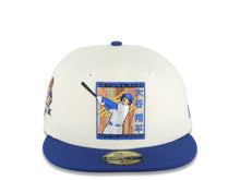Load image into Gallery viewer, Los Angeles Dodgers New Era MLB 59FIFTY 5950 Fitted Cap Hat Cream Crown Royal Blue Visor Team Color Logo Ohtani 50 Stolen Bases 2024 World Series Champions 
