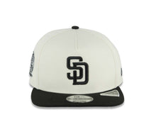 Load image into Gallery viewer, San Diego Padres New Era MLB 9FIFTY 950 A-Frame Snapback Cap Hat Cream Crown Black Visor Black Logo 25th Anniversary Side Patch
