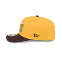 Load image into Gallery viewer, San Diego Padres New Era MLB 9SEVENTY 970 Snapback Cap Hat Yellow Crown Brown Visor Yellow/Brown/White Logo 2026 Spring Training Side Patch
