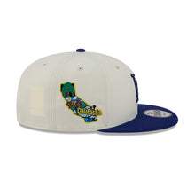 Load image into Gallery viewer, Los Angeles Dodgers New Era MLB 9FIFTY 950 Snapback Cap Hat Cream Crown Royal Blue Visor Royal Blue Logo Localized Map Side Patch
