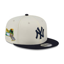 Load image into Gallery viewer, New York Yankees New Era MLB 9FIFTY 950 Snapback Cap Hat Cream Crown Navy Blue Visor Navy Blue Logo Localized Map Side Patch
