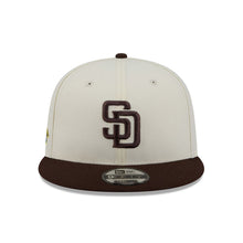 Load image into Gallery viewer, San Diego Padres New Era MLB 9FIFTY 950 Snapback Cap Hat Cream Crown Brown Visor Brown Logo Localized Map Side Patch
