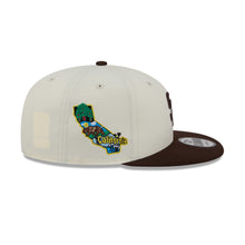 Load image into Gallery viewer, San Diego Padres New Era MLB 9FIFTY 950 Snapback Cap Hat Cream Crown Brown Visor Brown Logo Localized Map Side Patch
