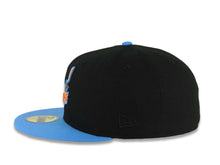 Load image into Gallery viewer, San Diego Gulls New Era AHL 59FIFTY 5950 Fitted Cap Hat Black Crown Blue Visor Default Team Logo SD Side Patch Gray UV

