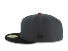Load image into Gallery viewer, San Diego Padres New Era MLB 59FIFTY 5950 Fitted Cap Hat Dark Gray Crown Black Visor White Logo 40th Anniversary Side Patch Gray UV

