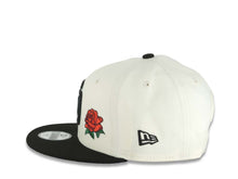 Load image into Gallery viewer, (Youth)San Diego Padres New Era MLB 9FIFTY 950 Kid Snapback Cap Hat Cream Crown Black Visor Black Logo With Rose 40th Anniversary Side Patch
