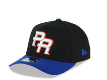 Load image into Gallery viewer, Puerto Rico New Era 9FORTY 940 Adjustable A-Frame Cap Hat Black Crown Royal Blue Visor White/Red Logo WBC Back Logo Puerto Rico Flag Side Patch
