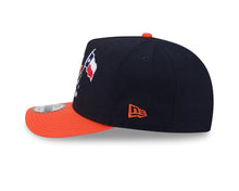 Load image into Gallery viewer, Houston Astros New Era MLB 9FIFTY 950 Snapback A-Frame Cap Hat Navy Blue Crown Orange Visor Team Color Logo With Cartoon Gray UV
