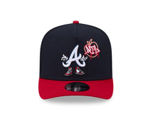 Load image into Gallery viewer, Atlanta Braves New Era MLB 9FIFTY 950 Snapback A-Frame Cap Hat Navy Blue Crown Red Visor White/Sky Blue Logo With Cartoon Gray UV
