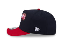 Load image into Gallery viewer, Atlanta Braves New Era MLB 9FIFTY 950 Snapback A-Frame Cap Hat Navy Blue Crown Red Visor White/Sky Blue Logo With Cartoon Gray UV

