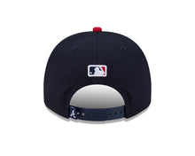Load image into Gallery viewer, Atlanta Braves New Era MLB 9FIFTY 950 Snapback A-Frame Cap Hat Navy Blue Crown Red Visor White/Sky Blue Logo With Cartoon Gray UV
