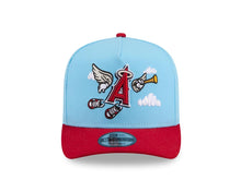 Load image into Gallery viewer, Los Angeles Anaheim Angels New Era MLB 9FIFTY 950 Snapback A-Frame Cap Hat Sky Blue Crown Red Visor Team Color Logo With Cart0on Gray UV
