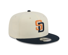 Load image into Gallery viewer, (Youth) San Diego Padres New Era MLB 9FIFTY 950 Kid Snapback Cap Hat Chrome White Crown Navy Blue Visor Orange/Navy Blue (2026 City Connect 2.0)
