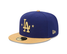 Load image into Gallery viewer, Los Angeles Dodgers New Era MLB 59FIFTY 5950 Fitted Cap Hat Royal Blue Crown Gold Visor Gold Logo 2025 World Series Champions Side Patch
