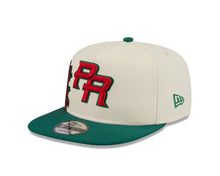 Load image into Gallery viewer, Puerto Rico New Era WBC 9FIFTY 950 Snapback A-Frame Cap Hat Cream Crown Green Visor Red/Green Logo With Rose
