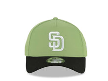 Load image into Gallery viewer, San Diego Padres New Era MLB 9FORTY 940 Adjustable A-Frame Cap Hat Matcha Green Crown Black Visor White Logo Gray UV
