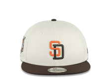 Load image into Gallery viewer, San Diego Padres New Era MLB 9FIFTY 950 Snapback Cap Hat Chrome White Crown Dark Brown Visor Orange/Dark Brown Logo 40th Anniversary Side Patch
