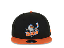 Load image into Gallery viewer, San Diego Gulls New Era AHL 9FIFTY 950 Snapback Cap Hat Black Crown Orange Visor Default Team Logo Gray UV
