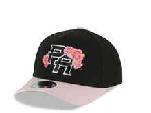 Load image into Gallery viewer, Puerto Rico New Era 9FORTY 940 Adjustable A-Frame Cap Hat Black Crown Pink Visor Black/White Logo Pink Flower WBC World Baseball Classic Side Patch
