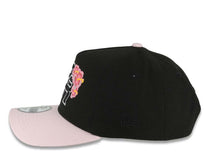 Load image into Gallery viewer, Puerto Rico New Era 9FORTY 940 Adjustable A-Frame Cap Hat Black Crown Pink Visor Black/White Logo Pink Flower WBC World Baseball Classic Side Patch
