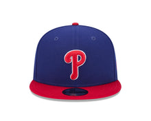 Load image into Gallery viewer, Philadelphia Phillies New Era MLB 9FIFTY 950 Snapback Cap Hat Royal Blue Crown Red Visor Red/White Logo 
