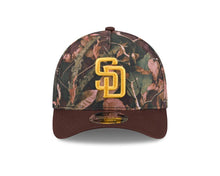Load image into Gallery viewer, San Diego Padres New Era MLB 9FORTY 940 Adjustable A-Frame Cap Hat Leaves Camo Crown Brown Visor Yellow Logo 
