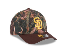 Load image into Gallery viewer, San Diego Padres New Era MLB 9FORTY 940 Adjustable A-Frame Cap Hat Leaves Camo Crown Brown Visor Yellow Logo 
