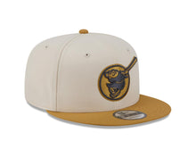 Load image into Gallery viewer, San Diego Padres New Era MLB 9FIFTY 950 Snapback Cap Hat Cream Crown Light Brown Visor Light Brown Swinging Friar Logo (Color Pack)

