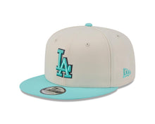 Load image into Gallery viewer, Los Angeles Dodgers New Era MLB 9FIFTY 950 Snapback Cap Hat Cream Crown Light Teal Visor Light Teal/Gray Logo (Color Pack)
