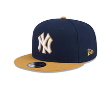 Load image into Gallery viewer, New York Yankees New Era MLB 9FIFTY 950 Snapback Cap Hat Navy Blue Crown Light Brown Visor White/Light Brown Logo
