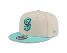 Load image into Gallery viewer, Seattle Mariners New Era MLB 9FIFTY 950 Snapback Cap Hat Cream Crown Light Teal Visor Light Teal/Gray Logo (Color Pack)
