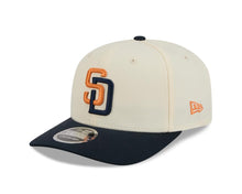 Load image into Gallery viewer, San Diego Padres New Era MLB 9SEVENTY 970 Snapback Cap Hat Chrome White Crown Navy Blue Visor Orange/Navy Logo Navy Blue UV (2026 City Connect 2.0)
