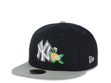 Load image into Gallery viewer, New York Yankees New Era MLB 59FIFTY 5950 Fitted Cap Hat Navy Blue Crown Gray Visor White/Black/Yellow Logo 2026 Spring Training Side Patch Gray UV
