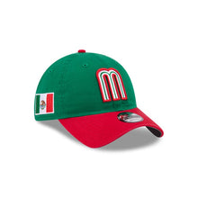 Load image into Gallery viewer, Mexico New Era WBC World Baseball Classic 9TWENTY 920 Adjustable Cap Hat Green Crown Red Visor Team Color Logo Mexico Flag Side Patch 
