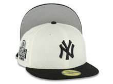 Load image into Gallery viewer, New York Yankees New Era MLB 59FIFTY 5950 Fitted Cap Hat Cream Crown Black Visor Black Logo 2024 World Series Side Patch Gray UV
