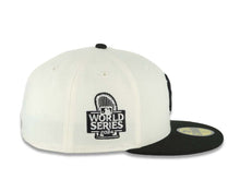 Load image into Gallery viewer, New York Yankees New Era MLB 59FIFTY 5950 Fitted Cap Hat Cream Crown Black Visor Black Logo 2024 World Series Side Patch Gray UV
