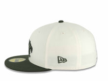 Load image into Gallery viewer, Mexico Aztec New Era 59FIFTY 5950 Fitted Cap Hat Chrome White Crown Dark Green Visor Green/Black Headress Logo Aztec Calendar Side Patch Gray UV
