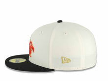 Load image into Gallery viewer, Mexico Aztec New Era 59FIFTY 5950 Fitted Cap Hat Chrome White Crown Black Visor Red/Metallic Gold Headress Logo Aztec Calendar Side Patch Gray UV
