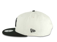 Load image into Gallery viewer, (Corduroy Crown) New York Yankees New Era MLB 9FIFTY 950 Snapback Cap Hat Cream Crown Black Visor Black Logo Aztec Calendar Side Patch Gray UV
