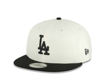 Load image into Gallery viewer, (Corduroy Crown) Los Angeles Dodgers New Era MLB 9FIFTY 950 Snapback Cap Hat Cream Crown Black Visor Black Logo Aztec Calendar Side Patch Gray UV
