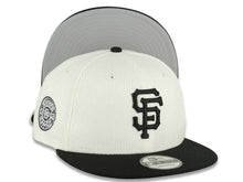 Load image into Gallery viewer, (Corduroy Crown) San Francisco Giants New Era MLB 9FIFTY 950 Snapback Cap Hat Cream Crown Black Visor Black Logo Aztec Calendar Side Patch Gray UV

