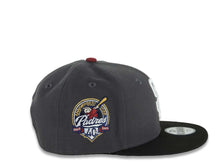 Load image into Gallery viewer, (Youth) San Diego Padres New Era MLB 9FIFTY 950 Kid Snapback Cap Hat Dark Gray Crown Black Visor White Logo 40th Anniversary Side Patch Gray UV
