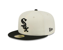 Load image into Gallery viewer, Chicago White Sox New Era MLB 59FIFTY 5950 Fitted Cap Hat Chrome White Crown Black Visor Black Logo Gray UV
