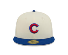Load image into Gallery viewer, Chicago Cubs New Era MLB 59FIFTY 5950 Fitted Cap Hat Chrome White Crown Royal Blue Visor Red/Royal Blue Logo Gray UV
