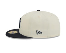 Load image into Gallery viewer, New York Yankees New Era MLB 59FIFTY 5950 Fitted Cap Hat Chrome White Crown Navy Blue Visor Navy Blue Logo Gray UV

