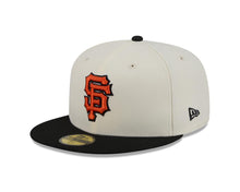 Load image into Gallery viewer, San Francisco Giants New Era MLB 59FIFTY 5950 Fitted Cap Hat Chrome White Crown Black Visor Orange/Black Logo Gray UV
