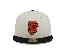 Load image into Gallery viewer, San Francisco Giants New Era MLB 59FIFTY 5950 Fitted Cap Hat Chrome White Crown Black Visor Orange/Black Logo Gray UV
