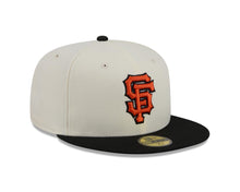 Load image into Gallery viewer, San Francisco Giants New Era MLB 59FIFTY 5950 Fitted Cap Hat Chrome White Crown Black Visor Orange/Black Logo Gray UV
